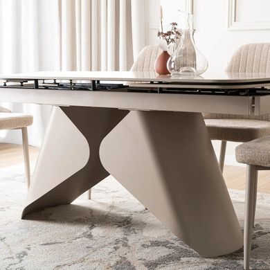 Стіл MEBEL ELITE VERONA розкладний 160&ndash;240&times;90 см, білий мармур / кашемір