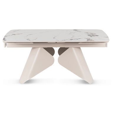Стіл MEBEL ELITE VERONA розкладний 160&ndash;240&times;90 см, білий мармур / кашемір