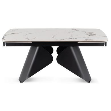 Стіл MEBEL ELITE VERONA розкладний 160&ndash;240&times;90 см, білий мармур / чорний