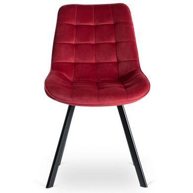 Стілець MEBEL ELITE RICK, бордовий / чорний, велюрова тканина