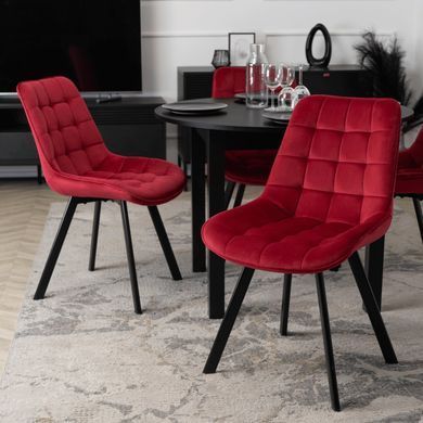 Стілець MEBEL ELITE RICK, бордовий / чорний, велюрова тканина