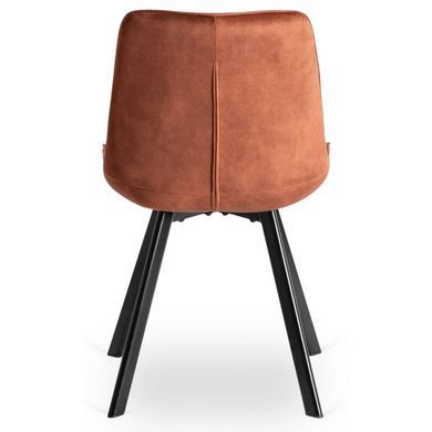Стілець MEBEL ELITE RICK, рудий / чорний, велюрова тканина