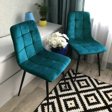 Кухонний стілець SIGNAL MILA Velvet, бірюзовий / чорний, BLUVEL 85