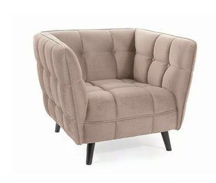 Крісло SIGNAL CASTELLO 1 VELVET, бежевий / венге, BLUVEL 28