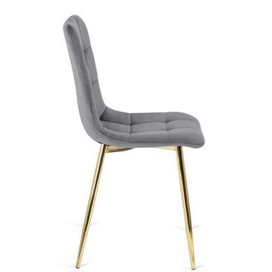 Кухонный стул MEBEL ELITE YORK, серый / золотой, велюровая ткань