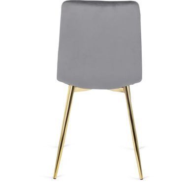 Кухонный стул MEBEL ELITE YORK, серый / золотой, велюровая ткань