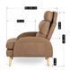 Крісло м'яке з підставкою для ніг MEBEL ELITE HENRY тканина: коричневий