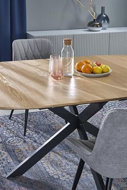Стол HALMAR ACORD раскладной 120&ndash;200&times;120 см, натуральный / чёрный