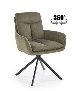 Кресло HALMAR K-536 с подлокотниками, оливковый / черный, VARDO 74