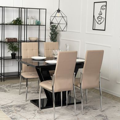 Кухонный стул MEBEL ELITE MOLLY, бежевый / хром, экокожа