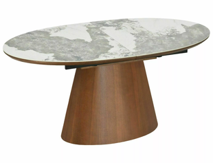 Стіл SIGNAL MAROCCO CERAMIC розкладний 160&ndash;200&times;90 см, білий Pandoro / горіх