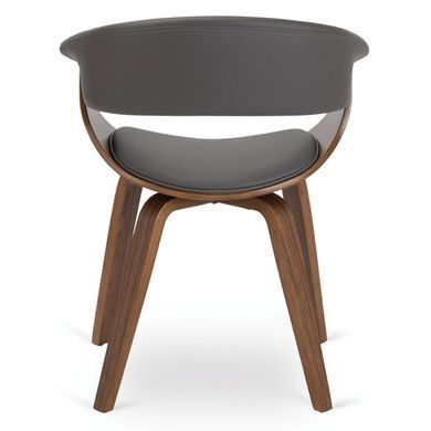 Крісло MEBEL ELITE GARY з підлокітниками, сірий / горіх, екошкіра