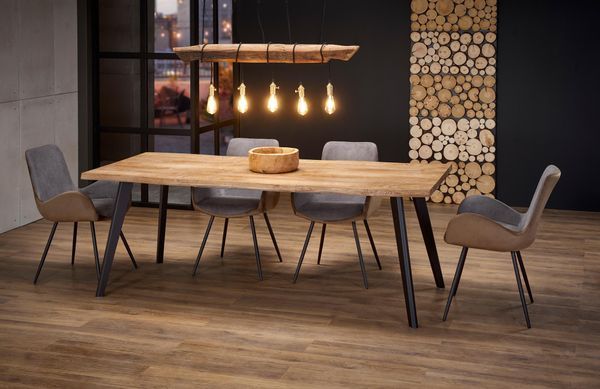 Стол HALMAR DICKSON раскладной 120&ndash;180&times;80 см, натуральный дуб / чёрный
