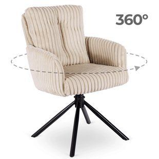 Крісло MEBEL ELITE JUNE з підлокітниками, бежевий / чорний, вельвет