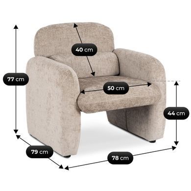Крісло м'яке MEBEL ELITE TOGO Бежевий