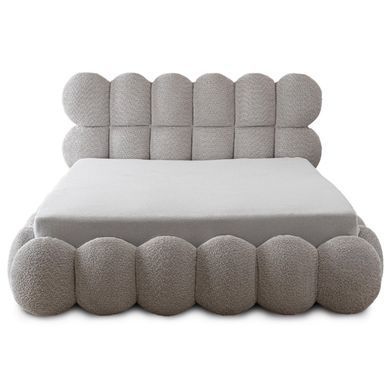 Ліжко MEBEL ELITE ANKARA Boucle 140x200 см Сірий