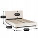 Ліжко MEBEL ELITE KIOTO Boucle 140x200 см Кремовий