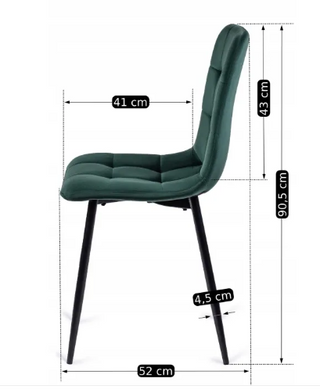 Кухонний стілець MEBEL ELITE PERU, зелений / чорний, велюрова тканина