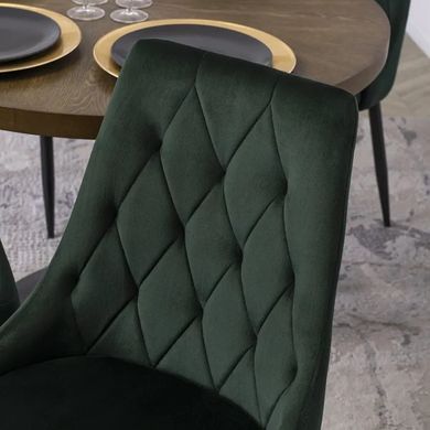 Кухонний стілець MEBEL ELITE CORK, зелений / чорний, велюрова тканина