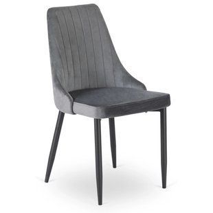 Кухонний стілець MEBEL ELITE BARI, сірий / чорний, велюрова тканина