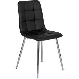 Кухонный стул MEBEL ELITE ENZO, черный / хром, экокожа