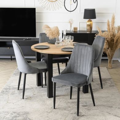 Кухонный стул MEBEL ELITE BARI, серый / черный, велюровая ткань