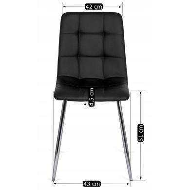 Кухонный стул MEBEL ELITE ENZO, черный / хром, экокожа