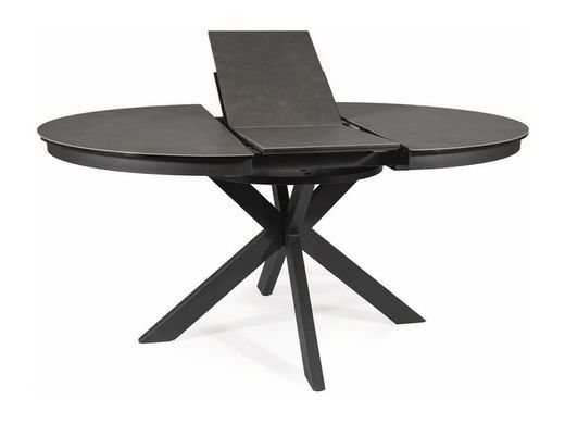 Стіл SIGNAL PORTO CERAMIC CORSO GREY розкладний 120&ndash;160&times;120 см, темно-сірий мат / чорний мат
