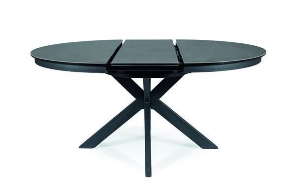Стіл SIGNAL PORTO CERAMIC CORSO GREY розкладний 120&ndash;160&times;120 см, темно-сірий мат / чорний мат